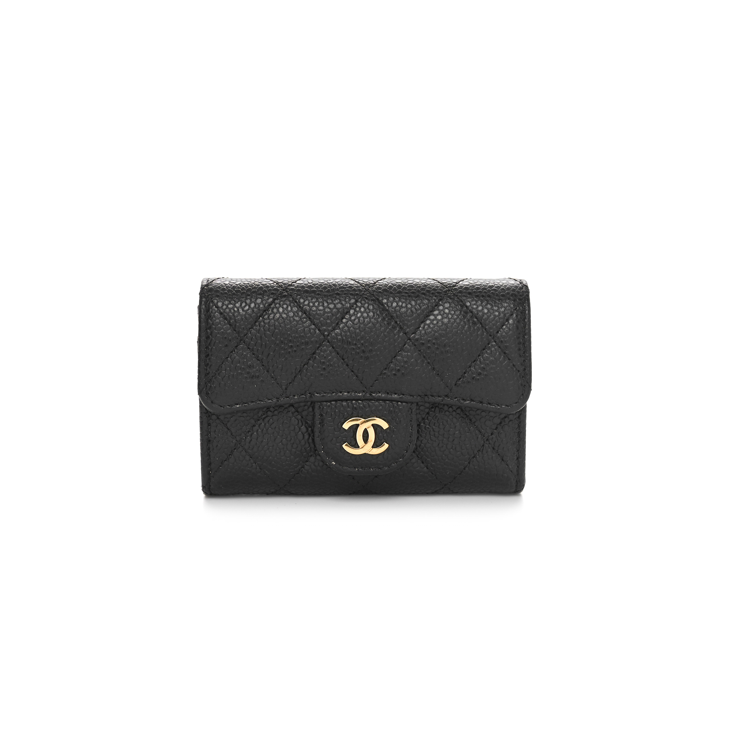CHANEL CAVIAR QUILTED FLAP CARD HOLDER WALLET BLACK AP0214 (11.3*7.5*2.5cm)